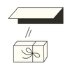 illustration of package coming through mail slot