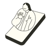 illustration of provider waving from phone screen